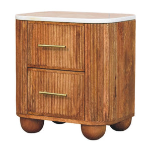 Artisan Furniture Solid Wood Aurora Marble Nightstand