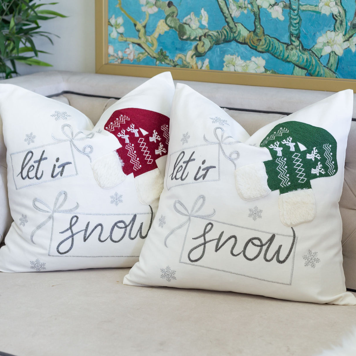 Let It Snow Christmas Throw Pillow