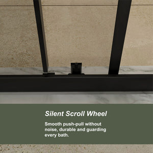 Single Sliding Shower Door, Thick Clear Tempered Glass Shower Door With Stainless Steel Handle