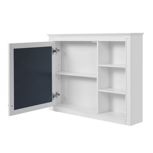 Wall Mounted Medicine Cabinet With Mirror, Adjustable Shelf - White