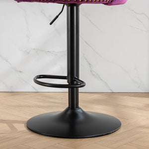 Swivel Barstools Adjusatble Seat Height, Modern Upholstered Bar Stools With Backs Comfortable Tufted For Home Pub And Kitchen Island (Set of 2)