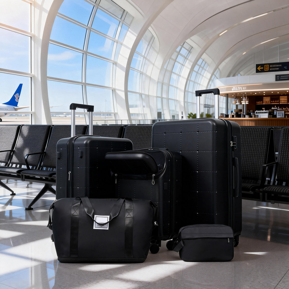 Hardside Luggage Set - 5 Piece with USB Port & TSA Lock