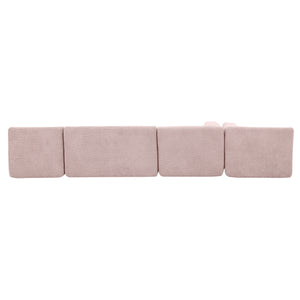 Upholstered Sofa Free Combined Sofa Couch With 2 Chaise Lounge And Five Back Pillows For Living Room