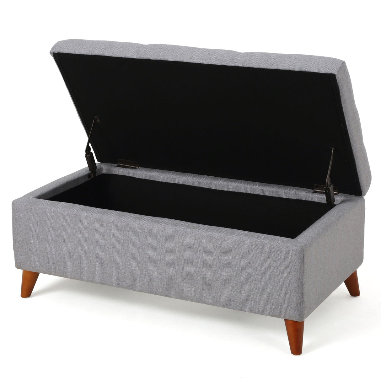 Kinetics - Upholstered Storage Ottoman With Lift-Top And Button Tufted Seat - Light Gray - Best Buy Furniture
