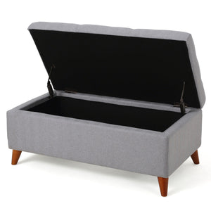 Kinetics - Upholstered Storage Ottoman With Lift-Top And Button Tufted Seat - Light Gray - Best Buy Furniture