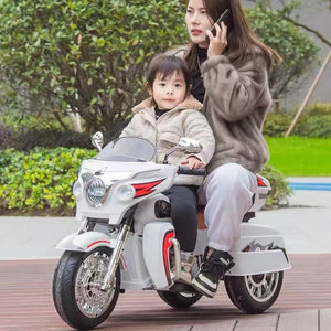 12V Kids Ride On Motorcycle, Electric Toddler Motorcycle Toy with LED Lights, Wireless Music, Large Storage Trunk, Soft PU Seat, Forward & Reverse, Rechargeable Electric Vehicle for 3-6 Years Old