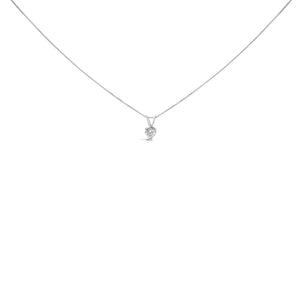 14K White Gold 1/5 Cttw 3-Prong Set Heart Shaped Solitaire Lab Grown Diamond 18" Pendant Necklace (F-G Color, VS2-SI1 Clarity)