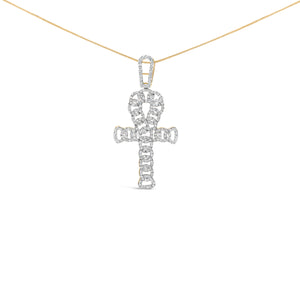 Men's 10K Yellow Gold 1.00 Cttw Ankh Cross Pendant