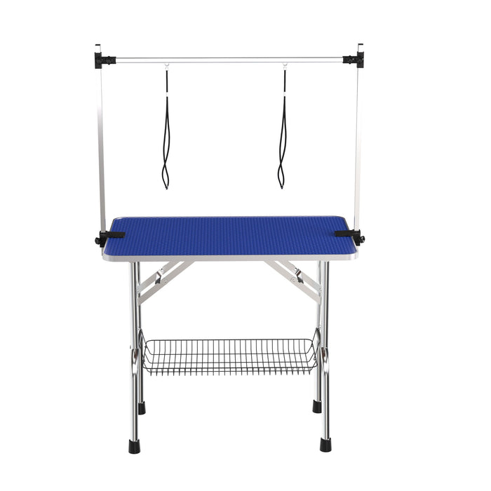 Folding Pet Grooming Table with Adjustable Arm - Multiple Colors