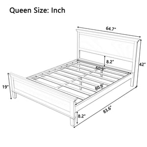 Mid-Century Modern Wood Platform Bed