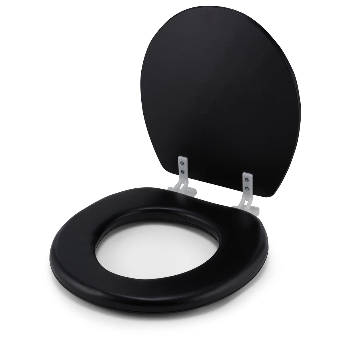 Embroidered Padded Soft Round Toilet Seat With Easy Clean & Change Hinge