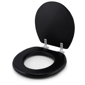 Embroidered Padded Soft Round Toilet Seat With Easy Clean & Change Hinge