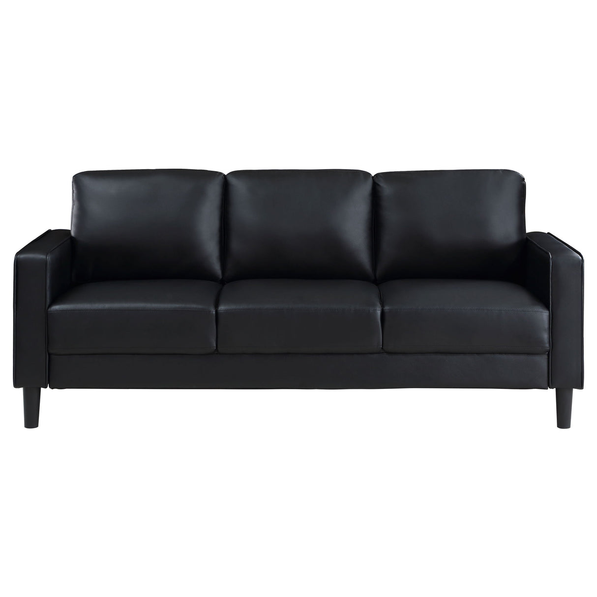 Ruth - 2 Piece Track Arm Sofa Set With Cushions - Black