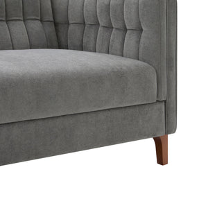 Modern 3 Seater Sofa, Upholstered Couch With Curved Armrests
