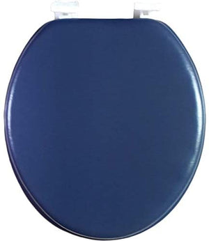 J&V Textiles Soft Round Toilet Seat With Easy Clean & Change Hinge, Padded