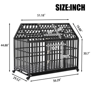 Heavy Duty Dog Crate Lockable Wheels