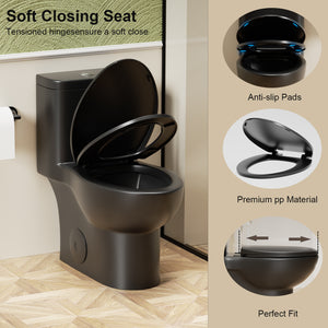 1.1/1.6 GPF Tornado Flush One-Piece Toilet with Comfort Chair Seat ADA Height 17"