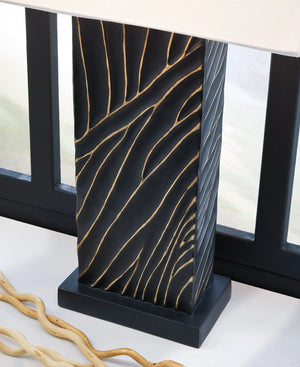Bartlen - Poly Table Lamp - Black / Gold Finish - Best Buy Furniture