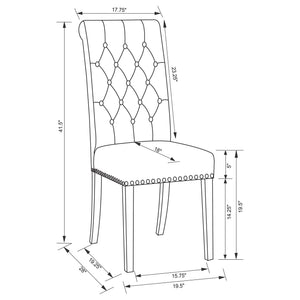 Side Chairs With Tufting Nailhead Trim (Set of 2) - Brown