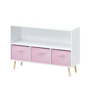 Bookcase With Collapsible Drawers, Book Display Organizer