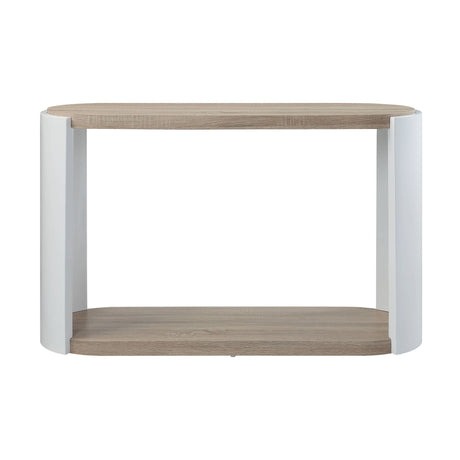 Zoma - High Gloss Sofa Table - Oak / White - Best Buy Furniture