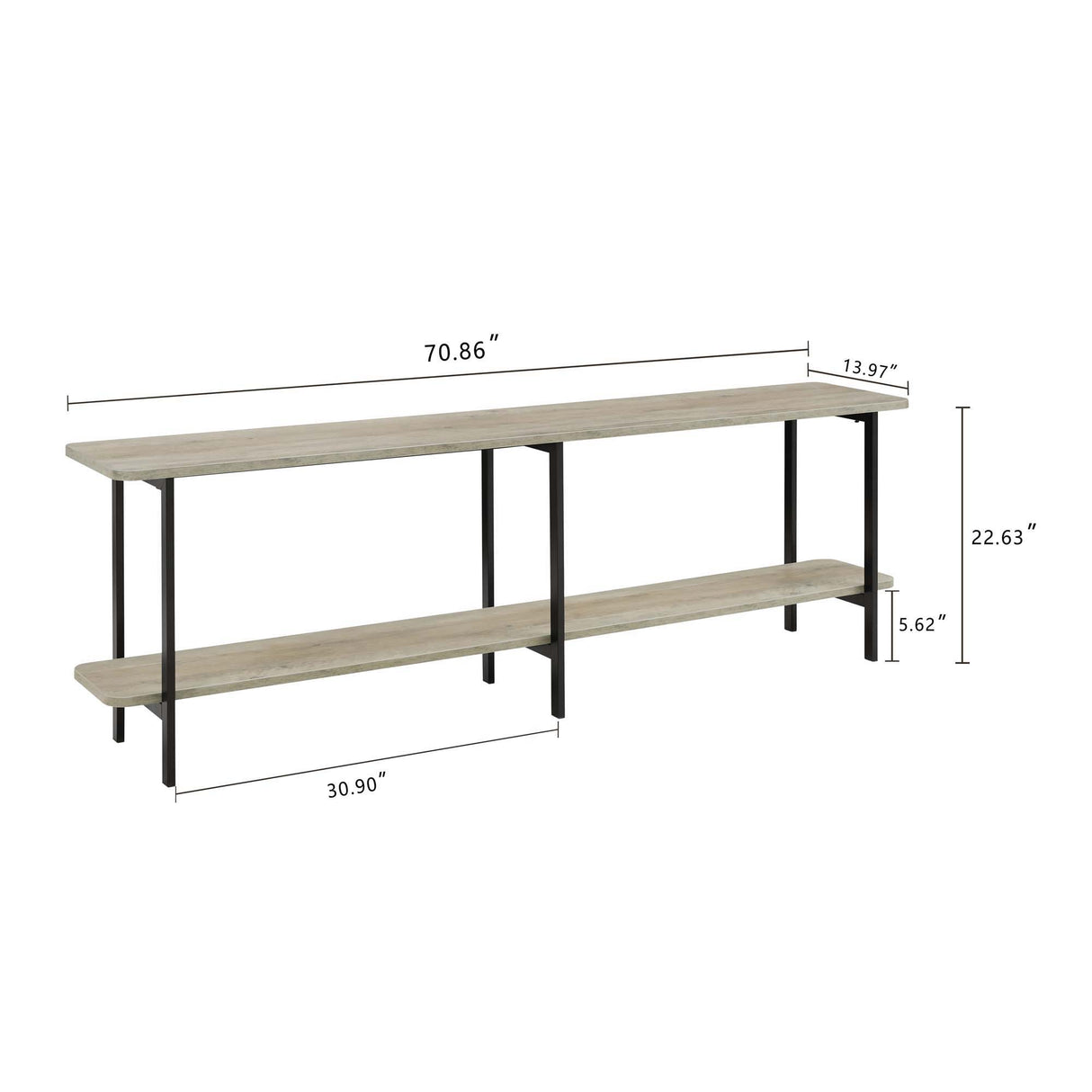 Celine - 2 Shelf Console Table