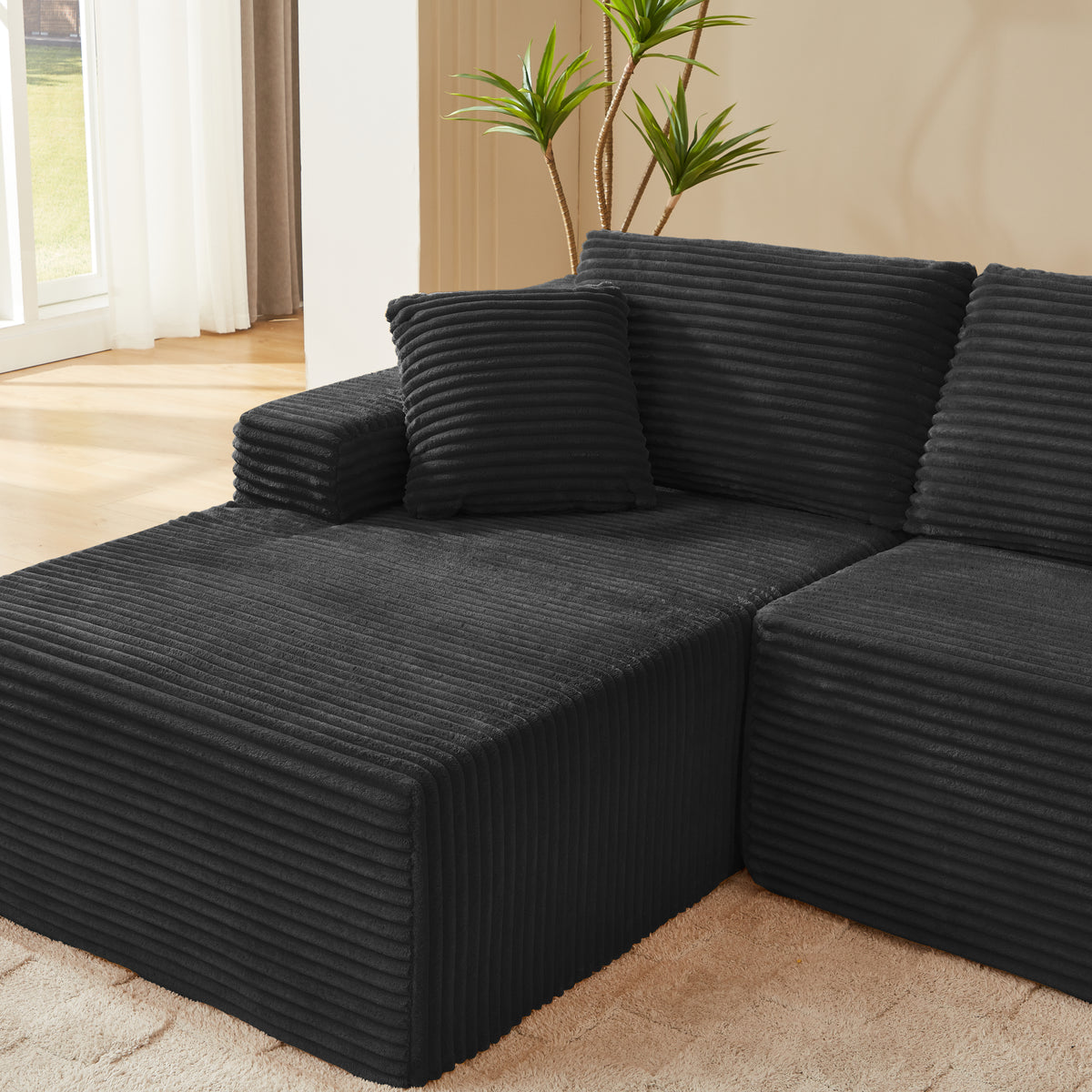 L-Shaped Cloud Sectional Sofa with Deep Seat
