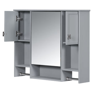 Wall Mounted Bathroom Storage Cabinet With Mirror, Medicine Cabinet With Towel Bar