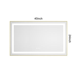 40 x 24 Inch LED Bathroom Mirror With Front And Backlight