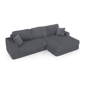 Modern Minimalist L Shape Modular Sectional Sofa, Couch