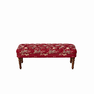 European Style Tufted Floral Bench