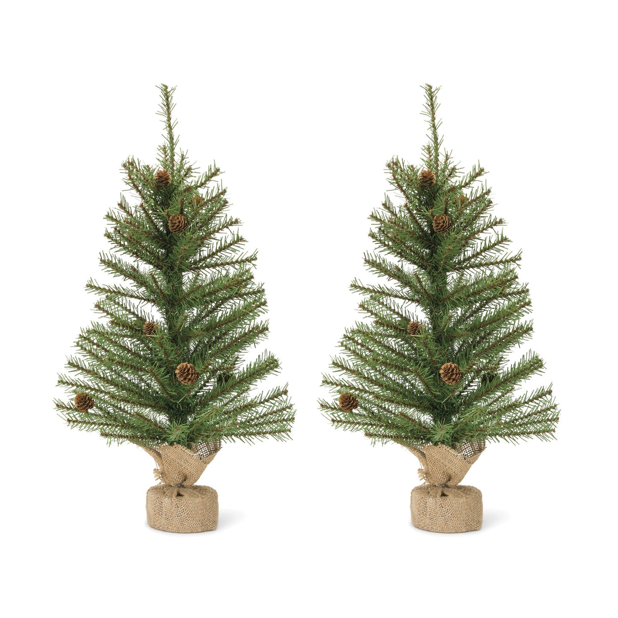 Mini-Pine-Tree-with-Burlap-Bag-Base-and-Pinecone-Accents-(Set-of-2)-Christmas-Decor