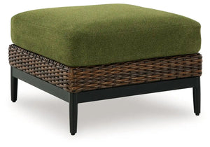 Horizon Hall - Ottoman With Cushion - Brown / Green - Best Buy Furniture