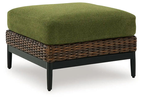 Horizon Hall - Ottoman With Cushion - Brown / Green - Best Buy Furniture