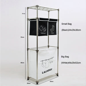 3 Tier Laundry Hamper Sorter with 4 Removable Bags