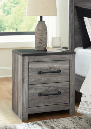 Bronyan - Two Drawer Night Stand - Dark Gray - Best Buy Furniture
