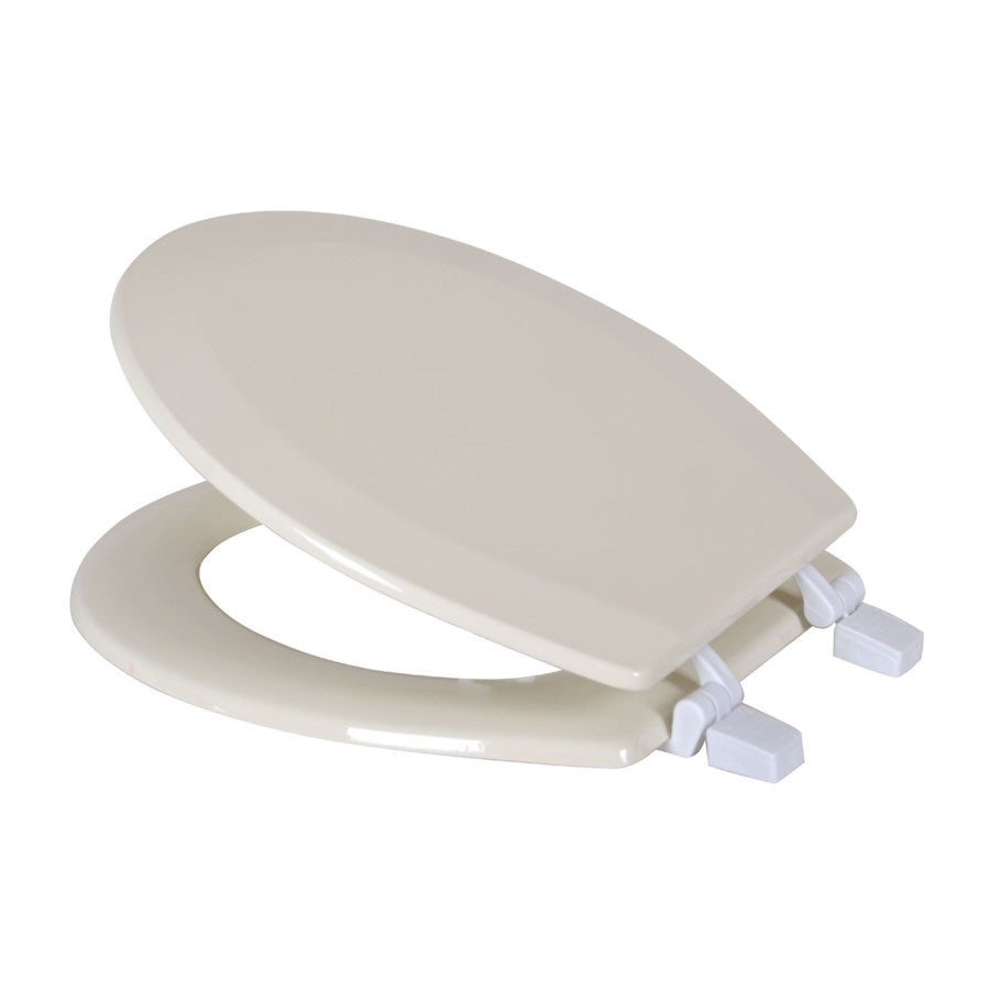J&V Textiles Round Wooden Toilet Seat With Beveled Edge
