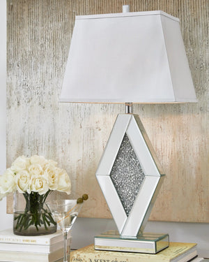 Prunella - Mirror Table Lamp - Silver Finish - Best Buy Furniture