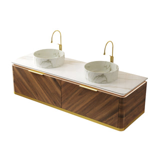 DIPA 60" Wall-Mounted Carrara Bathroom Vanity