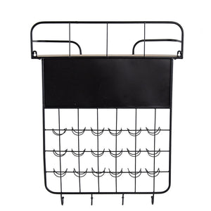 Floating Coffee Bar Shelf With Coffee Pod Holder, Hooks And Storage Shelf - Black