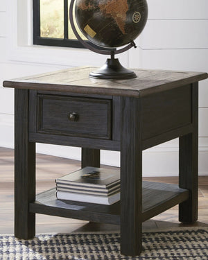 Tyler Creek - Rectangular End Table - Grayish Brown / Black - Best Buy Furniture