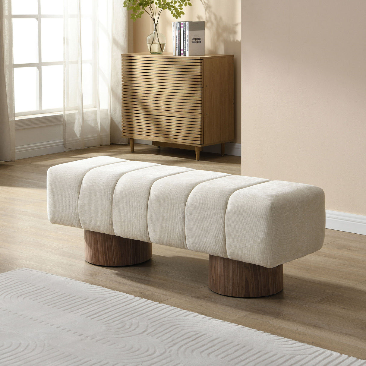 Upholstered Entryway Bench Ottoman - Best Buy Furniture