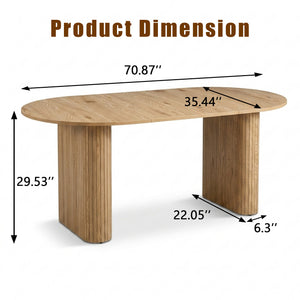 70.8" Oval Dining Table for 4-8