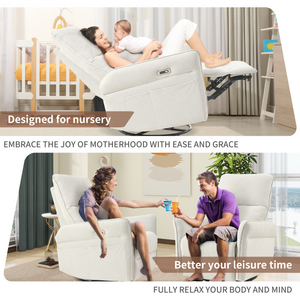 270° Power Swivel Rocker Recliner Chair for Adults
