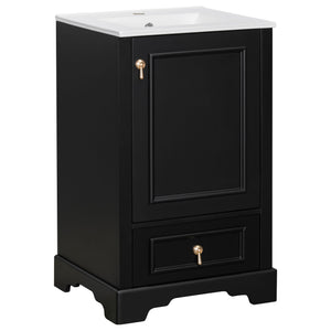 Bathroom Vanity With Sink, Soft Close Door, Adjustable U-Shaped Shelf