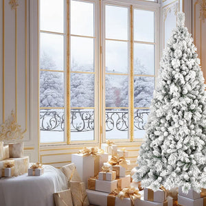 7FT Flocked Christmas Tree with 450 Warm White LED Lights