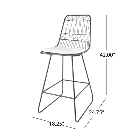 Yearning - Iron Counter Stool With Water Resistant Cushion - Best Buy Furniture