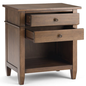 Carlton - Bedside Table - Rustic Natural Aged Brown