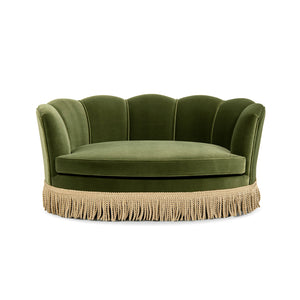 Clara 34.5" Scalloped Pet Sofa Bed - Medium, Olive