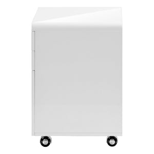 File Cabinet, Rolling Mobile, Storage Drawers, Printer Stand, Office, Work, Glossy Contemporary, Modern - White - Best Buy Furniture